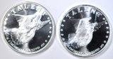 2-ONE OUNCE .999 SILVER TALENT ROUNDS