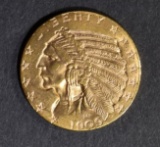 1909 $5 GOLD INDIAN  CH/GEM BU