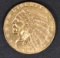 1908 GOLD $2.5 INDIAN  CH/GEM BU