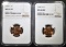 1950-S & 55-S LINCOLN CENTS NGC MS-66 RD