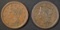 (2) 1853 LARGE CENTS  XF