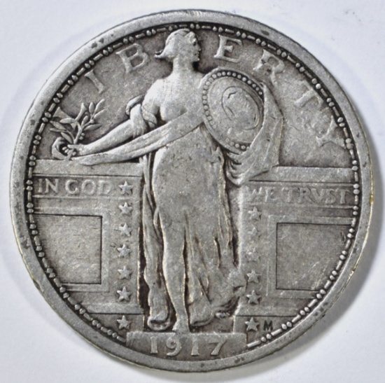 1917 STANDING LIBERTY QUARTER T-1 VF