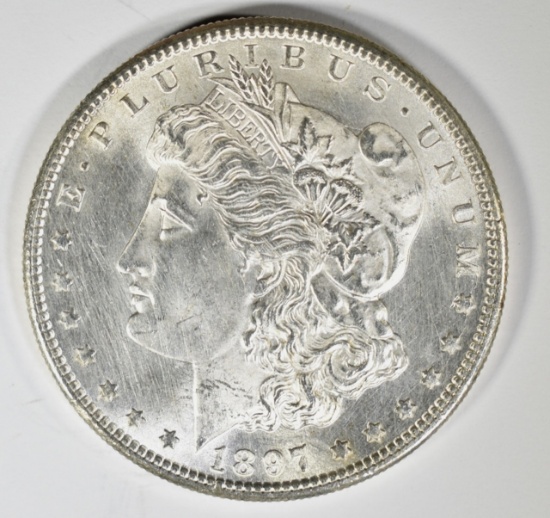 1897-S MORGAN DOLLAR CH BU CLEANED