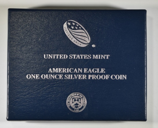 2018 PROOF AMERICAN SILVER EAGLE ORIG BOX/COA