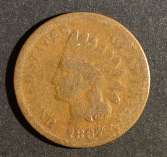 1867 INDIAN HEAD CENT VG