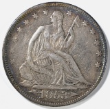 1853 SEATED LIBERTY HALF DOLLAR XF