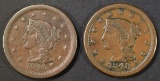 1848 & 1849 VF LARGE CENTS
