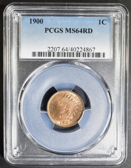 1900 INDIAN CENT PCGS MS-64 RD