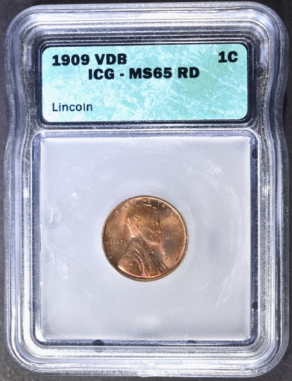 1909 VDB LINCOLN CENT ICG MS-65 RD