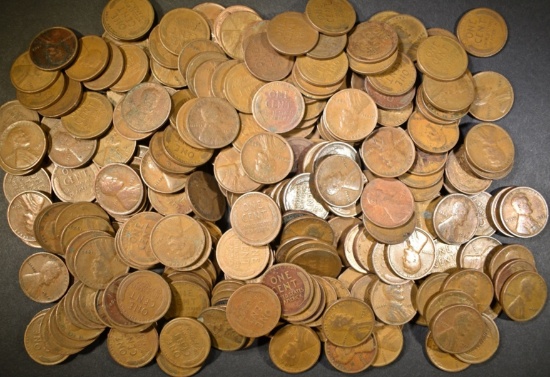 250-MIXED DATE CIRC LINCOLN CENTS FROM THE 1920'S