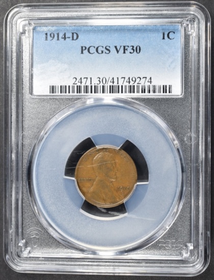 1914-D LINCOLN CENT PCGS VF-30