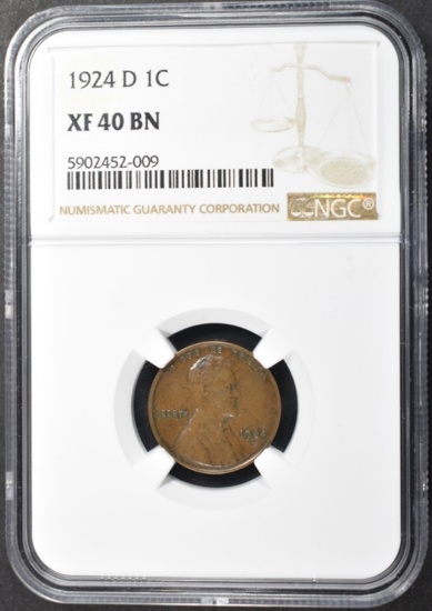 1924-D LINCOLN CENT NGC XF-40