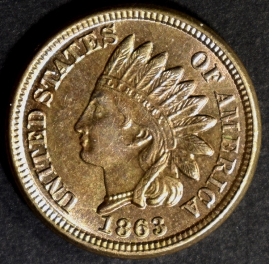 1863 INDIAN HEAD CENT CH/GEM BU