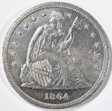 1864 SEATED LIBERTY DOLLAR AU/BU
