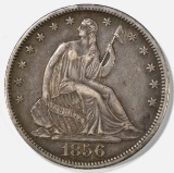 1856-S SEATED LIBERTY HALF DOLLAR XF