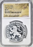 2017 NETHERLANDS LION SILVER DOLLAR  NGC MS-70