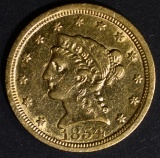1854-O $2.5 GOLD LIBERTY AU/BU