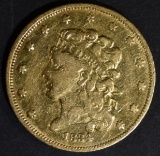 1834 CLASSIC HEAD $5 GOLD XF