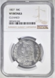 1827 BUST HALF DOLLAR  NGC VF DETAILS  CLEANED