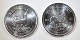 2-1oz .999 SILVER S. AFRICA KRUGERRAND COINS