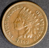 1869 INDIAN HEAD CENT CH AU