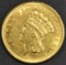 1854 $3 GOLD PRINCESS  CH BU