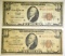 (2) 1929 $10 FEDERAL RESERVE BANK NOTES