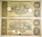 (2) $10 CONFEDERATE NOTES  T-59 CANCELLED, SCARCE