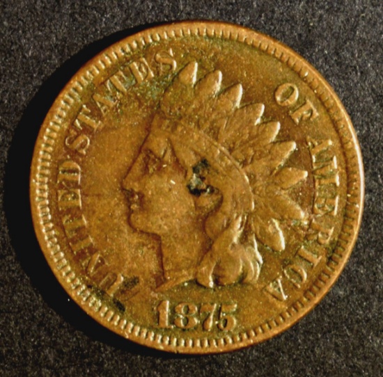 1875 INDIAN HEAD CENT VF
