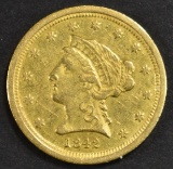 1842-O $2.5 GOLD LIBERTY  NICE AU