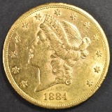 1884-CC  $20 GOLD LIBERTY  BU