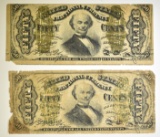 (2) 50 CENT FRACTIONAL CURRENCY FR 1331 GOOD &