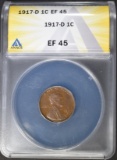 1917-D LINCOLN CENT ANACS EF-45