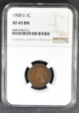 1908-S INDIAN CENT NGC XF-45 BN