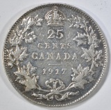 1917 CANADIAN 92.5% SILVER QUARTER