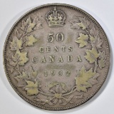 1932 CANADA HALF DOLLAR  F-VF  KEY COIN