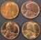 1934, 36-S, 38, 38-D LINCOLN CENTS  GEM BU RED