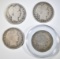 LOT OF 4 BARBER HALF DOLLARS: