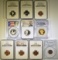 LOT OF 10 MIXED GRADED COINS: