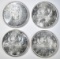 4 GEM BU CANADA SILVER DOLLARS: