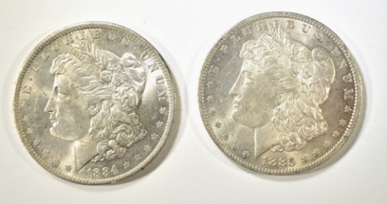 2-CH BU+ MORGAN DOLLARS 1884-O & 85-O