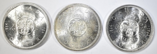 3-1964 CANADIAN SILVER DOLLARS