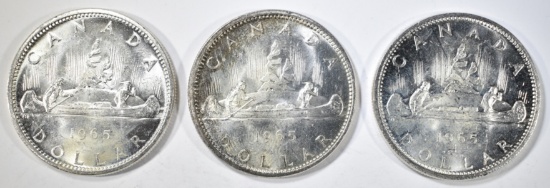 3-1965 CANADIAN SILVER DOLLARS