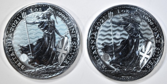 2021 BRITISH SILVER ROBIN HOOD & BRITANNIA COINS