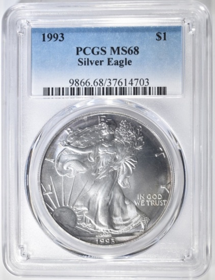 1993 AMERICAN SILVER EAGLE PCGS MS-68