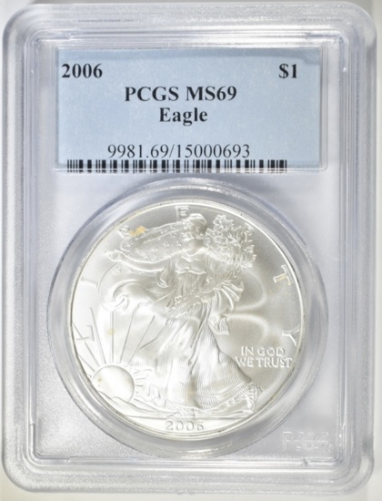 2006 AMERICAN SILVER EAGLE PCGS MS-69