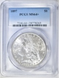 1897 MORGAN DOLLAR  PCGS MS-64+