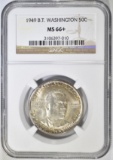 1949 BT WASHINGTON HALF DOLLAR NGC MS-66+