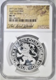 2017 NETHERLANDS LION SILVER DOLLAR  NGC MS-70