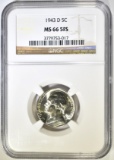 1943-D SILVER JEFFERSON NICKEL NGC MS-66 5FS